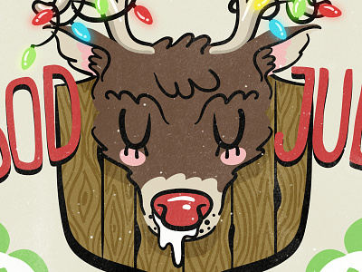 God Jul 2014 card christmas illustration rudolph