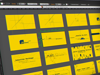 JsConfAr 2014 Intro conference intro javascript js motion graphics speakers storyboard yellow