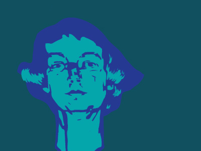 Flannery portrait WIP author fiction flannery oconnor illustrator literature peacock portrait wacom