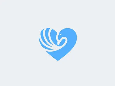 Pigeon Icon animal bird flat heart icon logo negative space peacock pigeon swan symbol twitter