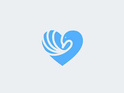 Pigeon Icon animal bird flat heart icon logo negative space peacock pigeon swan symbol twitter