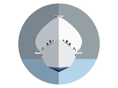 Ship blue grey sea ship white