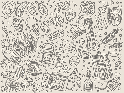 Sketchy Pattern Elements character feint illustration pattern sketch sketchy tardis transformers vector wallpaper