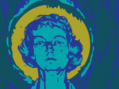 Flanneryblue author book cover flannery oconnor illustration illustrator literature portrait wacom