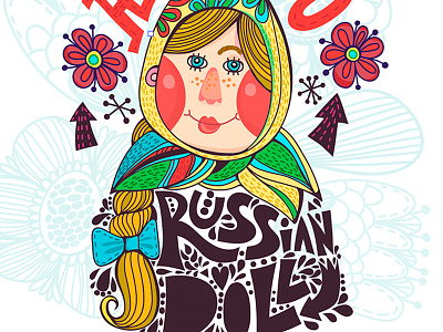 Russian Doll flowers lettering marushabelle russiandoll