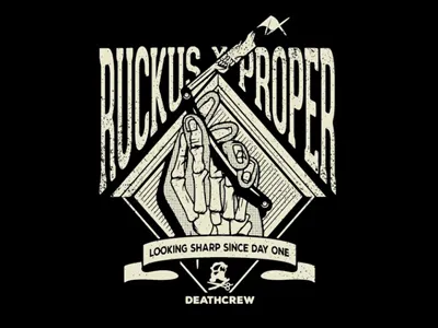 Ruckus x Proper badge barber blade bones gully hand lockup razor skeleton vintage x ray