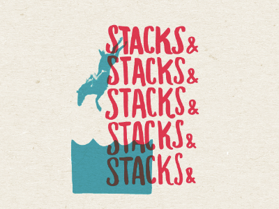 stacks and stacks and... handlettering illustration