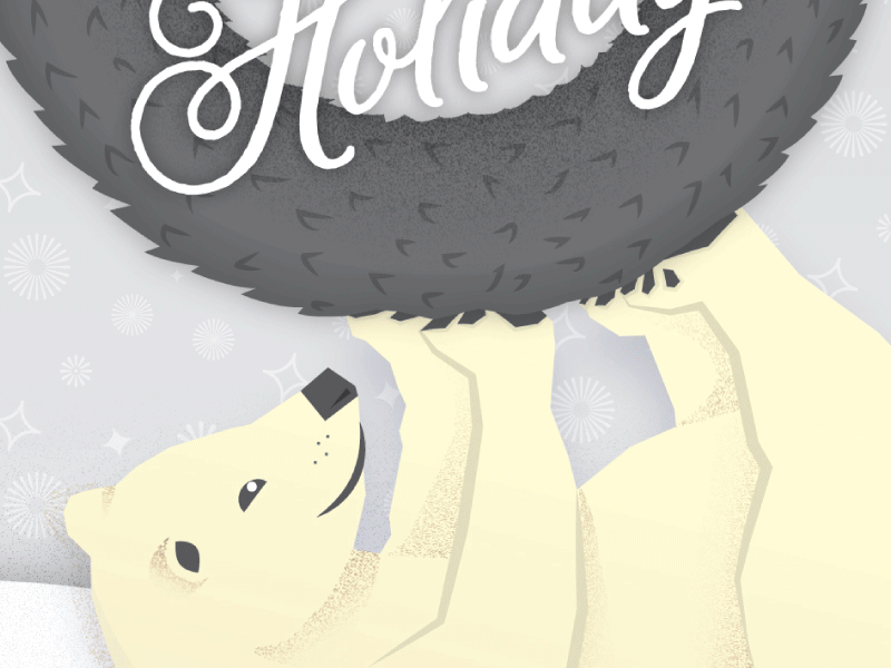 2014 Holiday Card card christmas color gif gray holiday polar bear snow