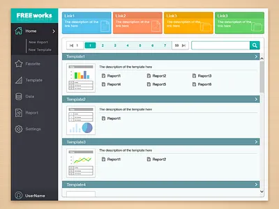 Reporting applications for WEB flat gui pc ui web
