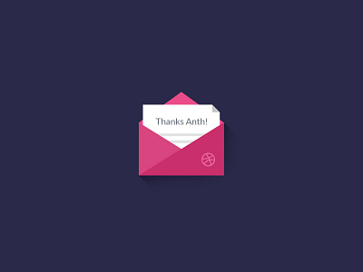 I'm finally here! dribbble envelope invite mail player thanks