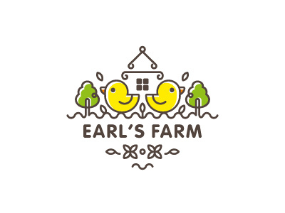 Earl's farm bird chick chicken earl farm logo zerographics