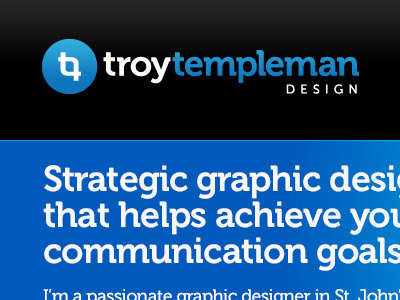 Troy Templeman Design Website Header banner design development header logo website