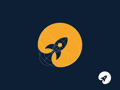 Rocket Logo branding golden ratio grid iconic clean logotype logo logotype minimal rocket logo negative space clever logo rocket space logotype simple genius elegant smart moon startup