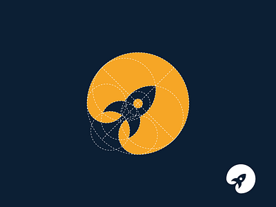 Rocket Logo branding golden ratio grid iconic clean logotype logo logotype minimal rocket logo negative space clever logo rocket space logotype simple genius elegant smart moon startup