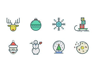 Dropicons Update christmas freebie holidays icon illustration outline premium set winter