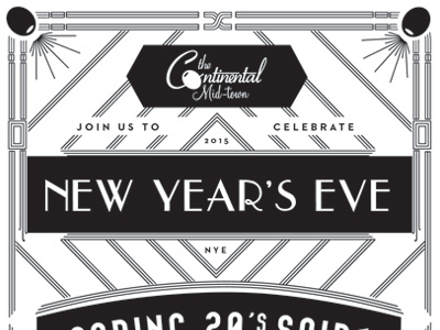 New Year's Eve deco invite art deco great gatsby new years eve