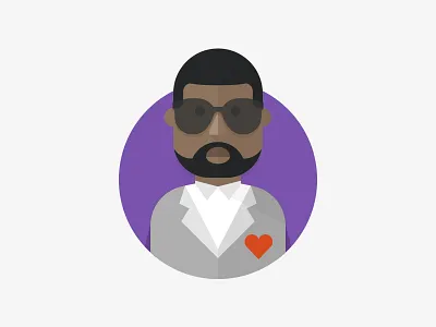 Kanye brown gray illustration kanye purple red shapes