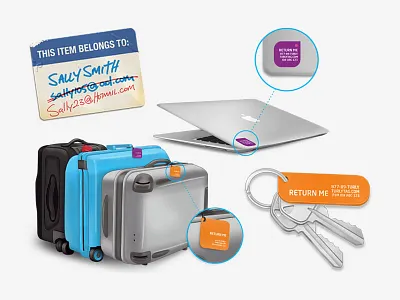 TurlyTag Illustrations hello tag illustration illustrations keys luggage tag