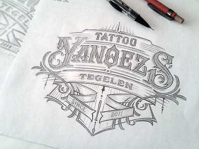 Tattoo Yanoezs apparell calligraphy drawing fashion graphic design hand lettering lettering sketch type typography vintage