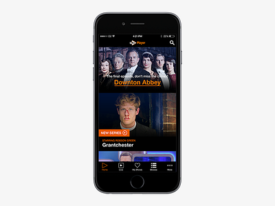 STV Player iOS8 concept app black ios8 labels orange ui