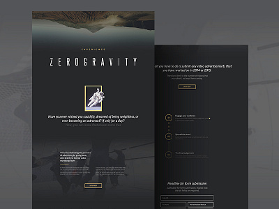 Zero G campaign flat landing page minimal museo space ui virool web webpage website wip