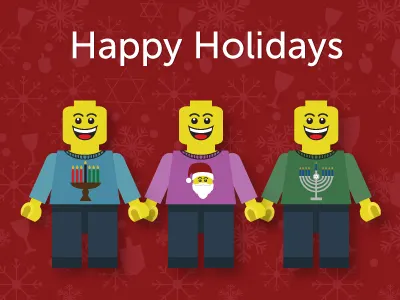 Happy Holidays holiday lego mini figures