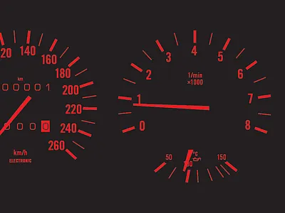 Clocks bmw clocks e30 gages gauges instrument cluster m3 red tach tachometer typography