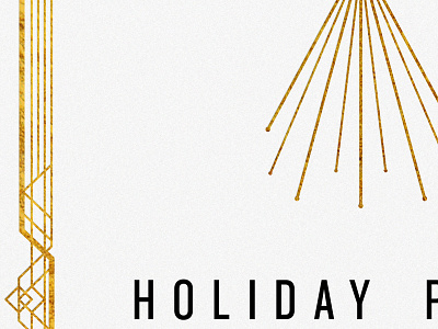 Holiday Poster White art deco gold holiday poster typography white