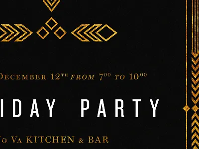 Holiday Poster Black art deco black gold holiday poster typography