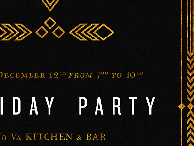 Holiday Poster Black art deco black gold holiday poster typography