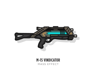 Game Guns - Mass Effect 2d gun illustration mass effect simple stroke vector video games weapon