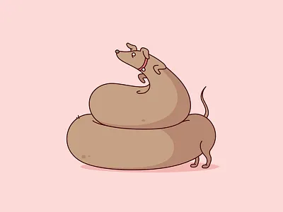 Dog Turd. dog hotdog humor illustratio poo vector