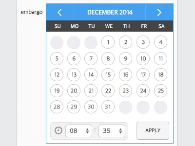 Calendar design for jQuery datetime picker calendar css datepicker datetimepicker jquery timepicker