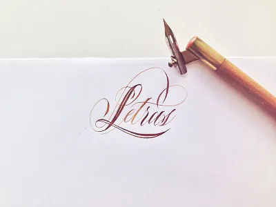 Letras calligraphy copperplate cursive elegant flourishes letras letters pointed nib script watercolour