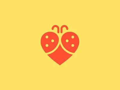 Ladybug Icon animal bug butterfly flat heart icon insect ladybug logo mark negative space