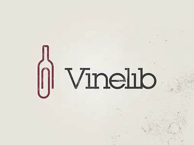 Logo design for Vinelib creative icon logo logotype mark paper clip serif sign simple slab wine