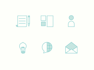 Copywriter Icon Set branding content strategy copy identity marketing ux web