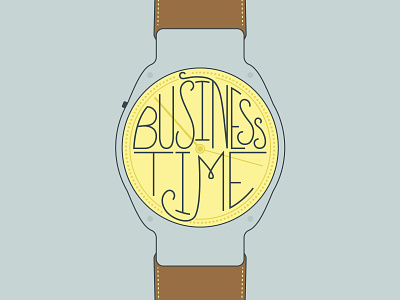 Business Time doodle illustration lettering lines monoweight simple time type