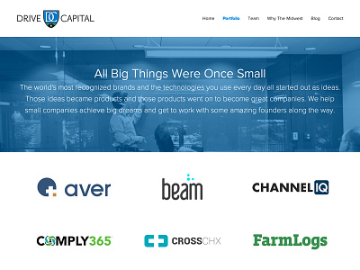 Drive Capital design investment ui design website