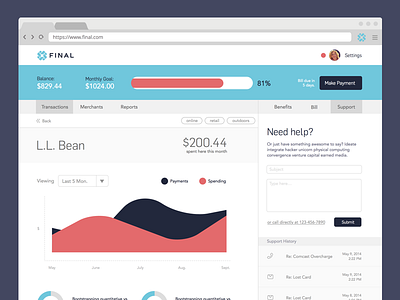 Final Dashboard View bank credit dashboard final finance flat minimal sketch