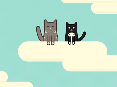 Cats and Bees after effects animal animation animation bee cat clouds flat kitten save the date sky wedding