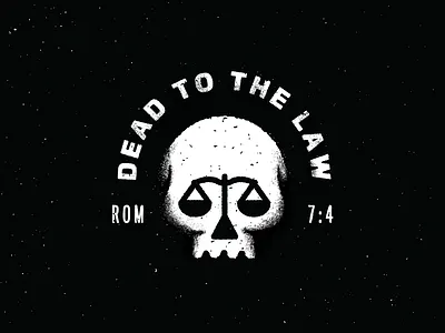 dead to the law badge church dead law scale skull