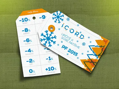 Customers discount card with PF 2K15 2015 card christmas discount icord label new year pf