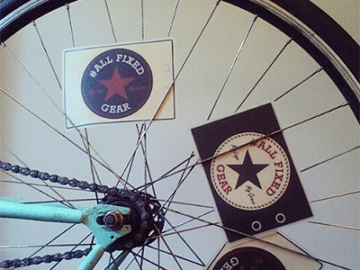 Spoke Card: Printed all star bike card converse fixed gear fixie gears spoke