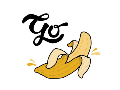 Go Bananas banana hand drawn type handlettering illustration lettering typography