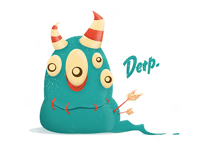 Derp character gritty illustration monster texture vector