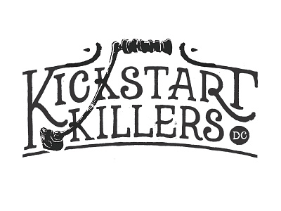 Kickstart Logo 2 black branding hand drawn lettering logo moto motorcycle