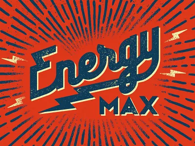 Energy Max energy identity kapow lettering lightning logo texture typography vancouver