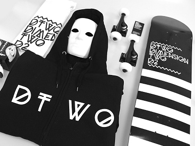 Dimension Two Skateboard black branding bw flat logo longboard minimal simple skate skateboard white