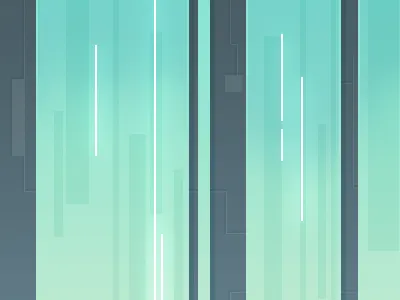 Cascade drawing green incomplete pixel waterfall